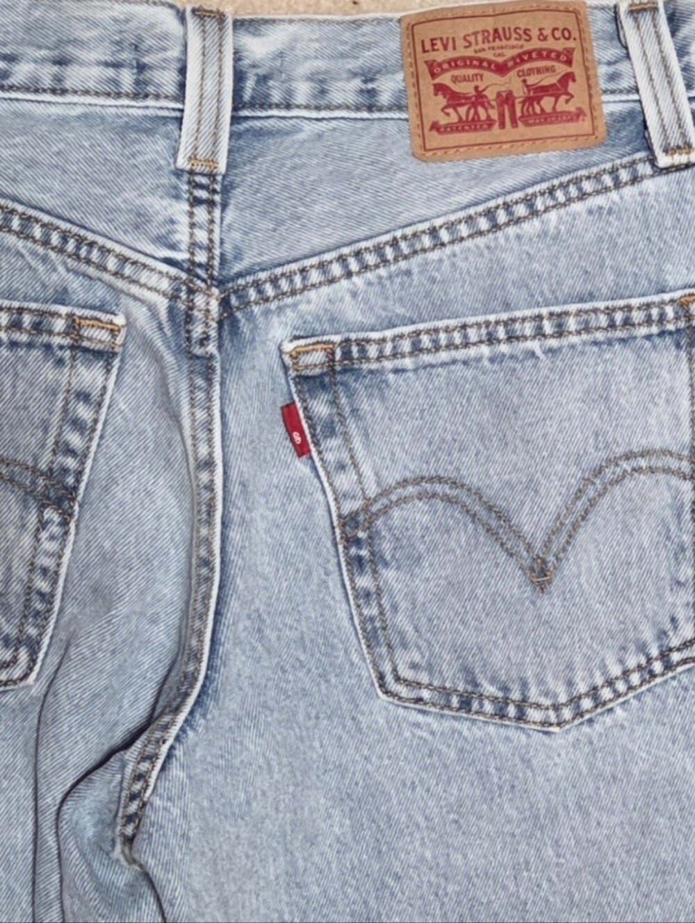 Levis Womens 94 Baggy Wide Leg Blue Jeans Size 26 - Picture 3 of 9